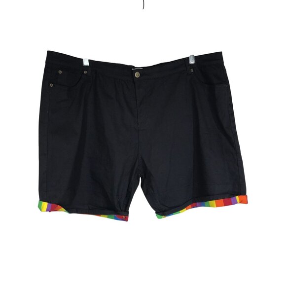 PRIDE BUNNY - MEN'S 50 -BLACK COTTON BlEND BUTTON WAIST SHORTS - Picture 1 of 8